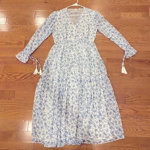 Maxi Dress-Navy and White Womens